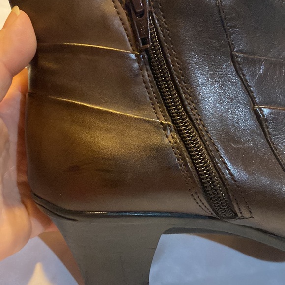 Earth Spirit Ankle Bootie size 8 leather upper Flora Brown - Picture 8 of 12